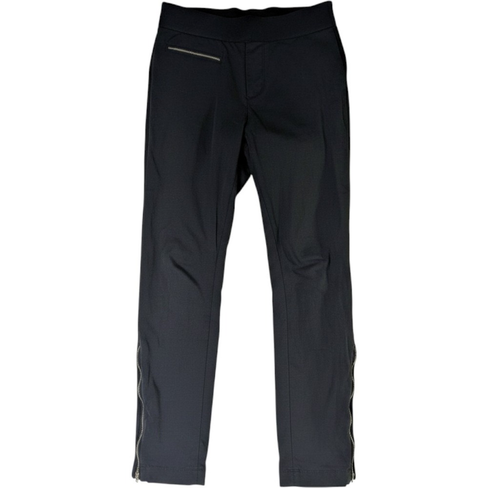 Athleta Black Ankle Zip Jogger  Pants Size 0  Nylon Spandex Tapered Leg